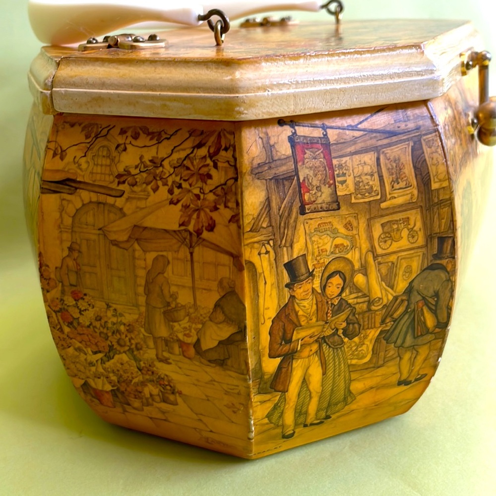 Vintage wooden handmade bag with unique lock - Picture 8 of 16